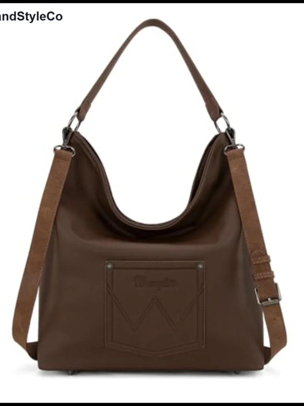 Wrangler Aztec Shoulder Bag Faux Leather Embroidered Fringe Hobo